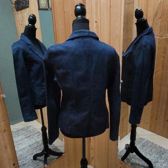 Ann Taylor Loft Navy blue suede jacket with a boho vibe  vintage look #vintage - Picture 2 of 5